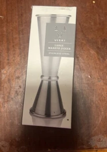 Viski Professional Stainless Steel Double Jigger Large Makoto Jigger 1oz & 2oz - Picture 1 of 3