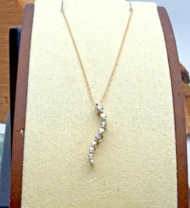 Vintage 10K Solid Yellow Gold Multi 9 Diamond Pendant w/18" chain--921.25 - Picture 1 of 8