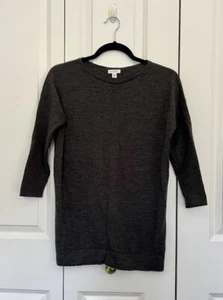 J. JILL Gray Washable Merino Wool Tunic Sweater 3/4 Sleeve - Women's Extra Small - Picture 1 of 13