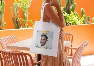 Birthday Face Tote Bag Custom Personalised Personalized 18th 21st 30th 40th 50th - Picture 1 of 1