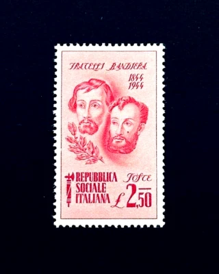 Sello de ITALIA - 1944 Social Republic Brothers Bandiera Sn 34 como nuevo OG LH r51🔥 Foto 1 de 2