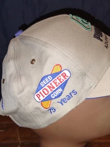 Cap PIONEER Seed Corn 75 Yrs Dupont Farmer Denim Strapback Embroidered - Picture 1 of 8