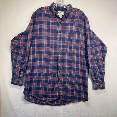 Vintage Mens Flannel Button Up Shirt Soft Green Blue Pocket Made In USA Medium - Image 1 of 4