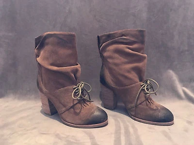 NEW ANTHROPOLOGIE ANTELOPE BROWN FRONT TIE MIDCALF BOOTS SHOES SZ 37 - Image 1 of 4