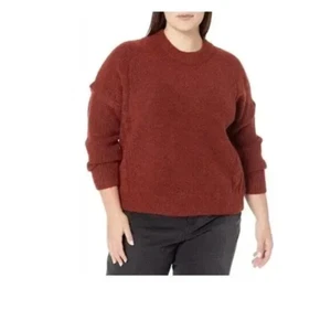 Madewell Size 4X Cable Havener Pullover Sweater Auburn Red NWT $98 NI619 NEW - Picture 1 of 14