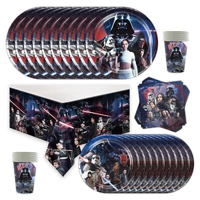 Juego de suministros de fiesta Luke Skywalker Ahsoka Tano platos tazas mantel servilletas Foto 1 de 4