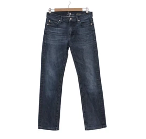 7 For All Mankind Jeans Size 30 Slimmy Straight Leg Dark Wash Mid Rise Denim - Picture 1 of 10