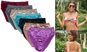 3/6Pcs Lot Womens Sexy Satin Bikini Panties Silky Brief Sexy Underwear S M L XL - Picture 1 of 4