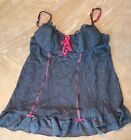Cato Woman Nightgown Teddy Black w Lace red accents bows Women’s Sz 26/28  Nice!