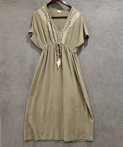 Maxi abito donna World Market L/XL ricamato boho contadino spiaggia nappe - Foto 1 di 6