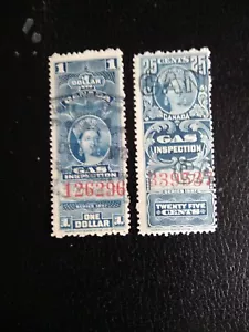 CANADA REVENUE : $1 and 25c Gas Inspection Stamps VFU. - Imagen 1 de 2