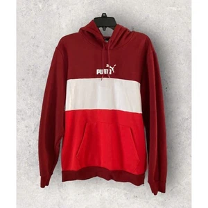 Puma Mens Train Power Sports Fleece Big Logo Hoodie Sz L Intense Red - Picture 1 of 5