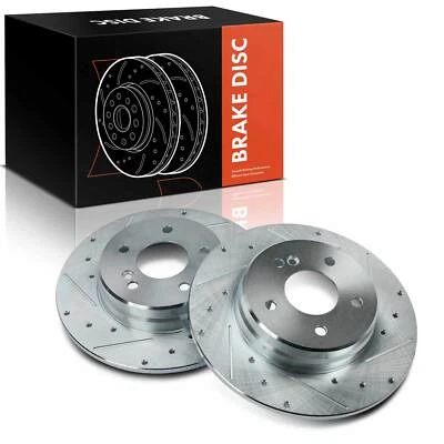 Rotores de freno traseros perforados y ranurados para Mercedes-Benz C230 C240 C280 E320 E420 Foto 1 de 4