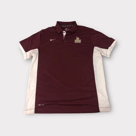 Maroon Nike Dri-Fit Texas State Bobcats Polo Shirt Men's Size XL Cover