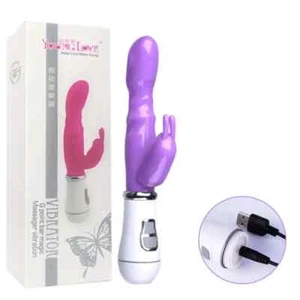 12 Speed USB Rechargeable Anal Plug, G Spot Double Dildo & Vibrator - Picture 1 of 10