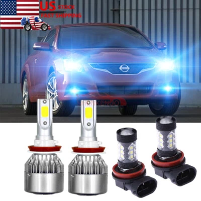 4x 8000K LED Headlight Low Beam Fog Light Bulbs Kit For Nissan Altima 2007-2019 - Image 1 of 4