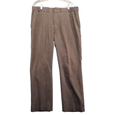Pantalones de vestir DAKS London New York para hombre marrón 36x30 bolsillo cortado vintage Foto 1 de 4