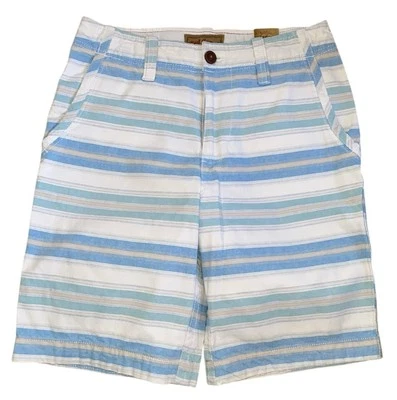 Винтажные мужские шорты Red Camel размер 32 плоские спереди бермудские синие в полоску хлопок - Изображение 1 из 4