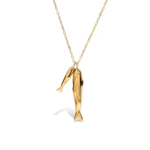 Exquisite Lucky Fish Necklace Stainless Steel Jewelry Necklace Women - Photo 1/10