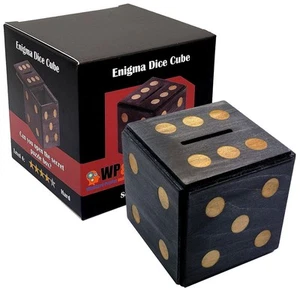 Puzzle Box Enigma Dice Cube - Money and Gift Holder in a Wooden Trick Lock wi... - Picture 1 of 9