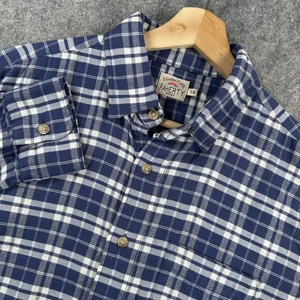 Faherty All Time Shirt Men Small Blue White Plaid Button Down Supima Blend Soft - Picture 1 of 15