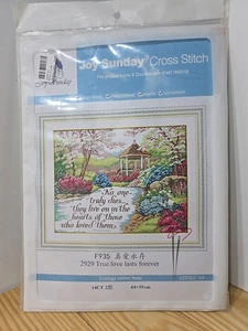 Joy Sunday F935 TRUE LOVE DURA PER SEMPRE Kit punto croce 2929 CUCIRE COTONE *NUOVO* - Foto 1 di 9