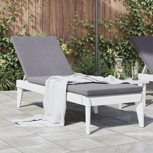 Sun Lounger White 100% Polypropylene Standard Height-Adjustable - Picture 1 of 10