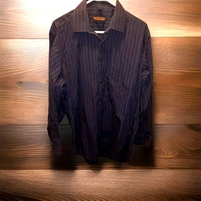 Donald Trump dress shirt pinstripe cotton blue mens button down 16.5 Large - Image 1 of 4