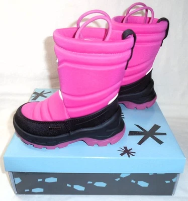 Enkidee Girls Waterproof Insulated Snow Boots, Pink/Black, Size 10, NEW - Image 1 of 4