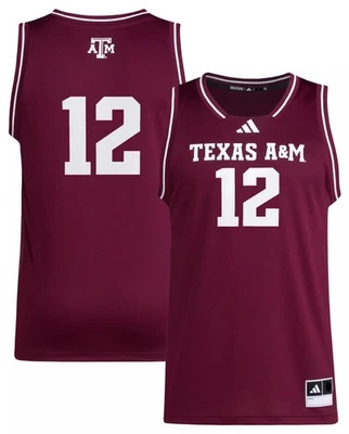 Adidas Texas A&M Aggies #12 Swingman Baloncesto Granate Camiseta Para Hombre Talla XL Nueva Foto 1 de 4