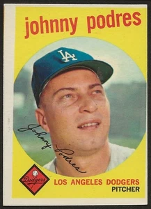 Johnny Podres 1959 Topps #495 Los Angeles Dodgers (wax Mis-cut) - Picture 1 of 2