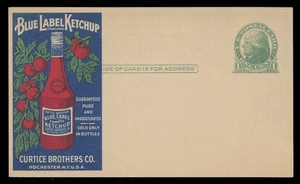ADVERTISING - ALLENTOWN ADPOSTAL - ON UX27 - BLUE LABEL KETCHUP-- PLUS - Picture 1 of 3