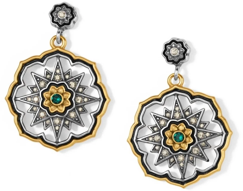 Brighton Silver Plated Two Tone EMPIRE DYNASTY Openwork Drop Earrings