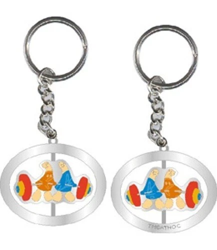 WEIGHTLIFTING SPORT ATHENS 2004 OLYMPIC GAMES SPINNER KEYCHAINS KEY HOLDER - Image 1 of 1