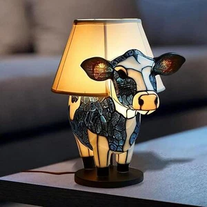 Yevheniy Highland Cow Resin Table Lamp - Cute 3d Animal Night Light with USB ... - Picture 1 of 6