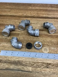 (Lot Of 5 ) 90  Degree Strain Relief Cord Grip .250- .375 Appleton 3/4” - Picture 1 of 4