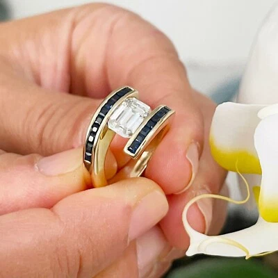 IGI Certified 14k Solid Yellow Gold Emerald Cut Diamond Engagement Ring 3.00ctw - Image 1 of 4