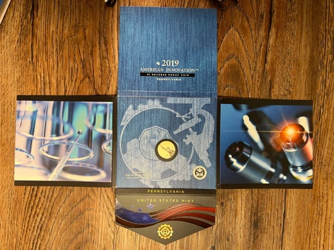 2022 American Innovation $1 Pennsylvania Reverse Proof Coin 22GF - Ships FREE Cover