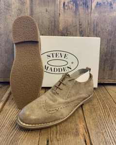 Steve Madden Herren Größe 9,5 elegante Schuhe Budapester hellbraunes Wildleder - Bild 1 von 2