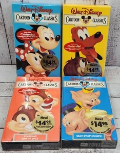 Walt Disney Cartoon Classics VHS Lot (4) Chip & Dale Mickey Minnie Mouse Pluto - Bild 1 von 3