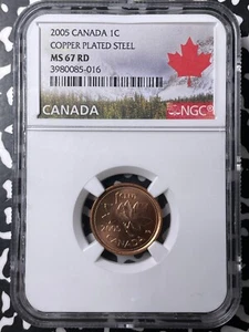 2005 Canada Small Cent NGC MS67RD Lot#G9459 Gem BU! - Picture 1 of 3