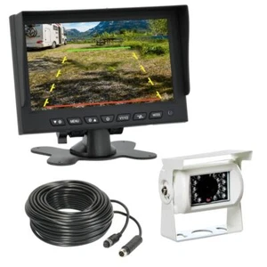 Kit Camper 7" Sistema Retromarcia Telecamera 20m Visione Notturna Distanze 120° 12 24V - Foto 1 di 8