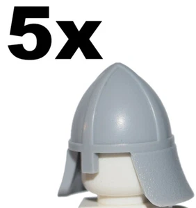 NEU LEGO - Kopfbedeckung - Castle - Helm Nackenschutz hellbläulich grau x 5 - Bild 1 von 1