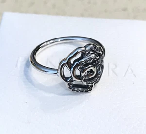 Pandora Shimmering Delicate Rose Clear CZ Ring 190949CZ +HINGED BOX+POLISH CLOTH - Picture 1 of 10