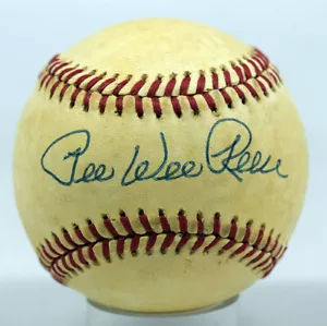 Pee Wee Reese Single Signed Baseball 8 (ONL Feeney) 689756 - Picture 1 of 2
