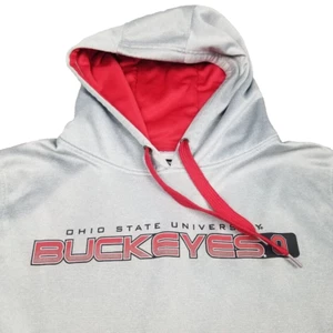 Ohio State University Hoodie Men L Gray OSU Pullover Sweatshirt Buckeyes Y2K - Picture 1 of 16