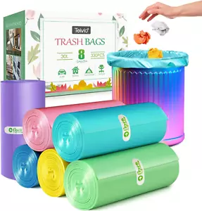 8 Gallon 330 Counts Strong Trash Bags Garbage Bags by , Bathroom Trash Can Bi... - Picture 1 of 1