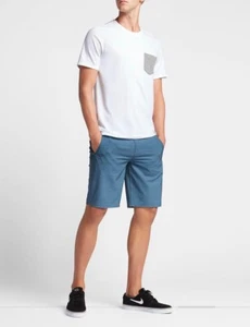Hurley Men's Size 28 Lightweight Walkshort Blue Striped 20.5" Hybrid Shorts - Picture 1 of 6