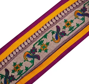 Vintage Sari Border Woven Banarasi Brocade Trim Craft Sewing Recycled Sari lace - Picture 1 of 5