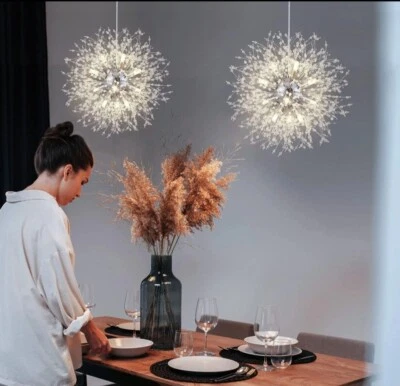 Lampadario tarassaco 108w lampada Fuochi D'artificio Luce Sospensione Cristalli - Immagine 1 di 4